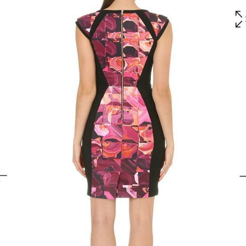 Ted Baker Black Multicolored Jasmaii Geomtric 0